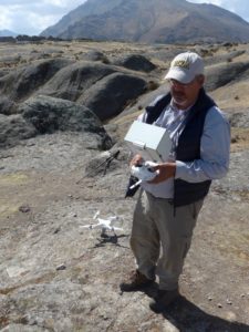 Professor Castillo (Catholic University Peru) with drone
