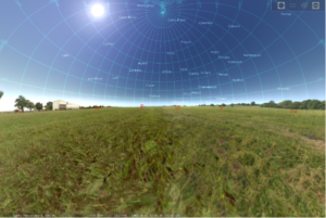 Representacion Digital del Cielo en Marcahuasi usando Stellarium desde el Marcador 1B